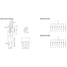 Affichage de segment de 0,3 pouce 1 chiffre 7 (GNS-3012Ax-Bx)